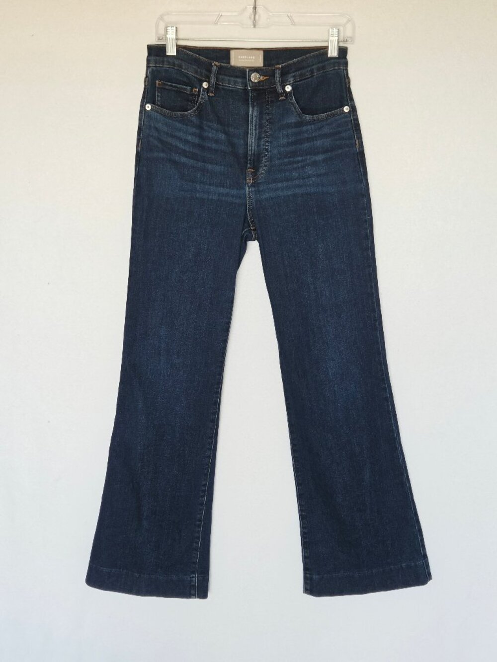 Everlane The High Rise Flare Jeans 5 Pockets Stretch Cotton Blue